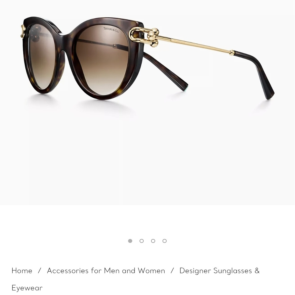 Tiffany & Co. Brown Sunglasses with Gradient Lenses and Gold Accents